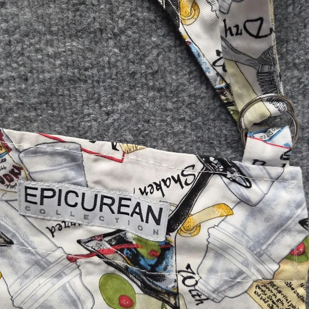 Now Designs Epicurean Cocktail Bib Apron One Size Cotton USA Martini Print Olive